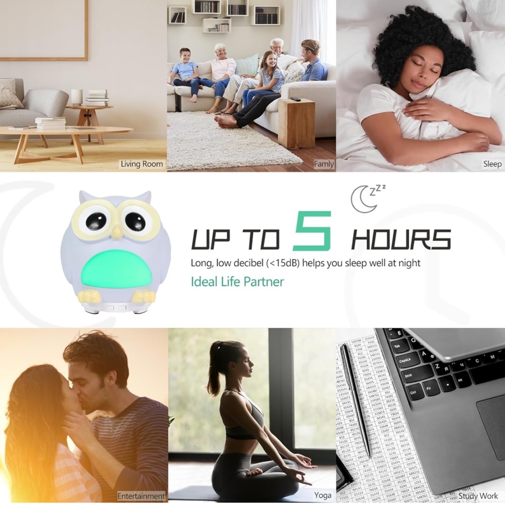 Diffuser，Essential Oil 7 Color Lights Auto Shut Off, Small 100ml USB Humidifier - Picture 3 of 5
